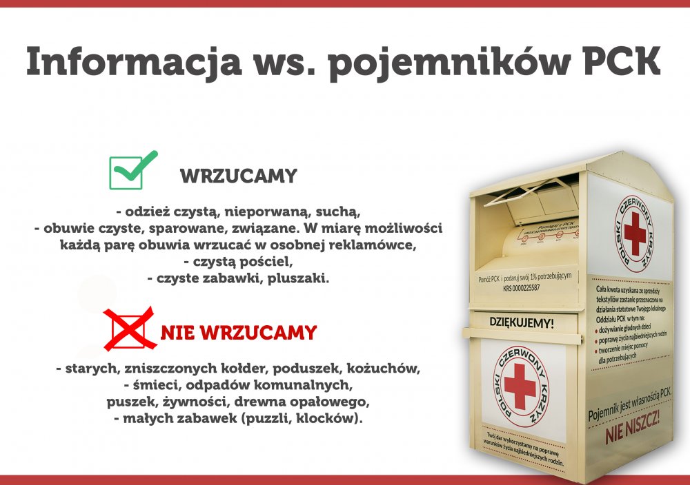 Kontenery PCK na ubrania