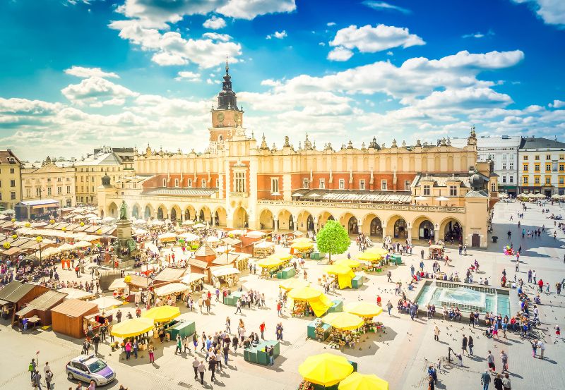 Rynek Główny w Krakowie wraz z sukiennicami