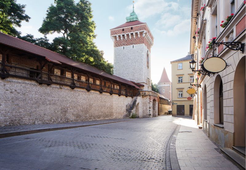 Widok na Bramę Floriańską