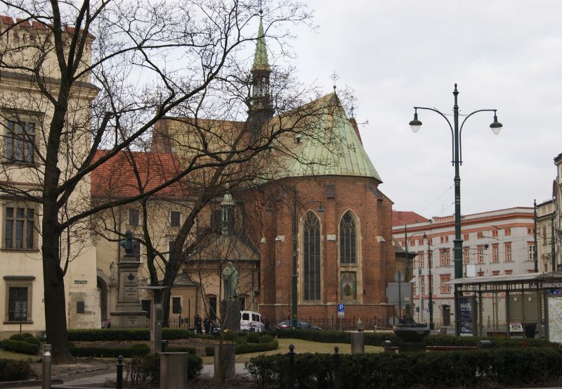 Kościół Franciszkanów i pomniki Prezydentów Krakowa