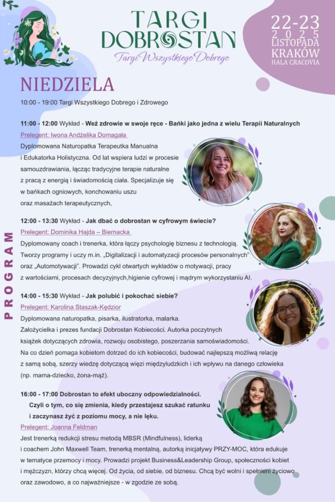 Targi Dobrostan - program niedziela