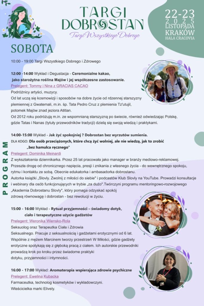 Targi Dobrostan - program sobota