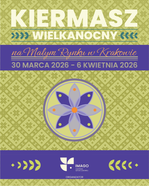 Zdjęcie przedstawia plakat kiermaszu wielkanocnego w Krakowie