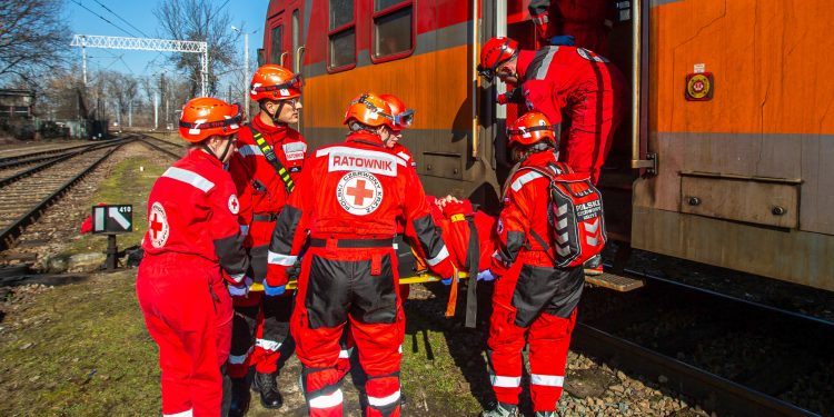 Ćwiczenia ratownicze wypadek kolejowy Kraków