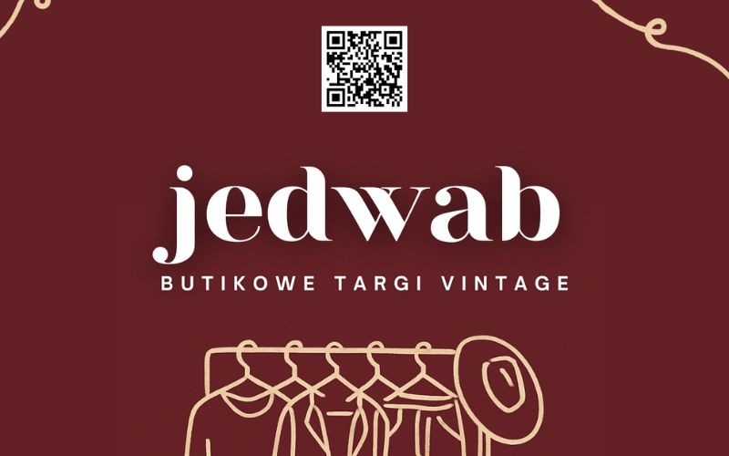 Plakat przedstawiający napis wydarzenia oraz kod qr