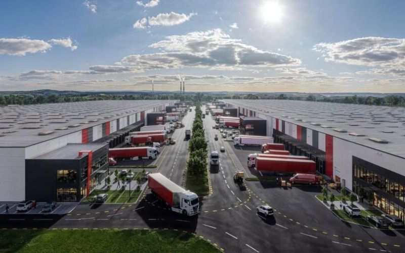 Zdjęcie przedstawia wizualizację kompleksu &R Hub Nowa Huta w Krakowie,