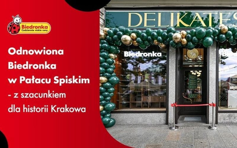 Odnowiona Biedronka w Pałacu Spiskim. Sklep przy Rynku Głównym otwarty