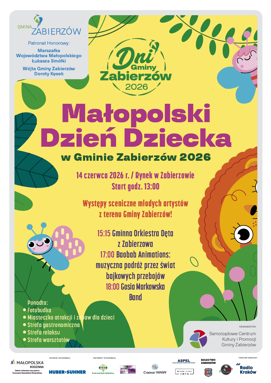 Plakat Małopolski Dzień Dziecka 2026 w gminie Zabierzów