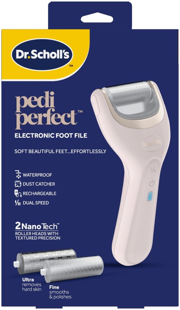 Pilnik elektryczny do stóp dr. Scholl s pedi perfect nanotech z dwoma głowicami - kremowy