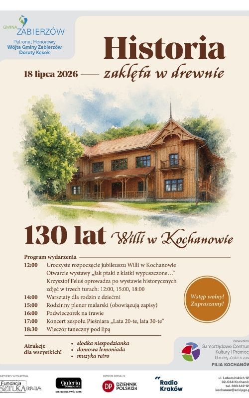Willa w Kochanowie świętuje 130-lecie. W programie wystawa, warsztaty i muzyka retro