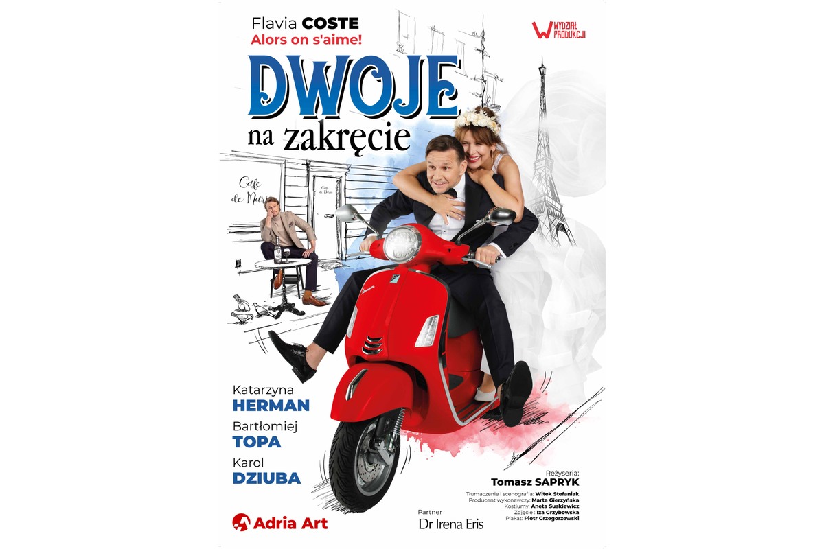 Dwoje na zakręcie – grafika wydarzenia Adria Art w Krakowie